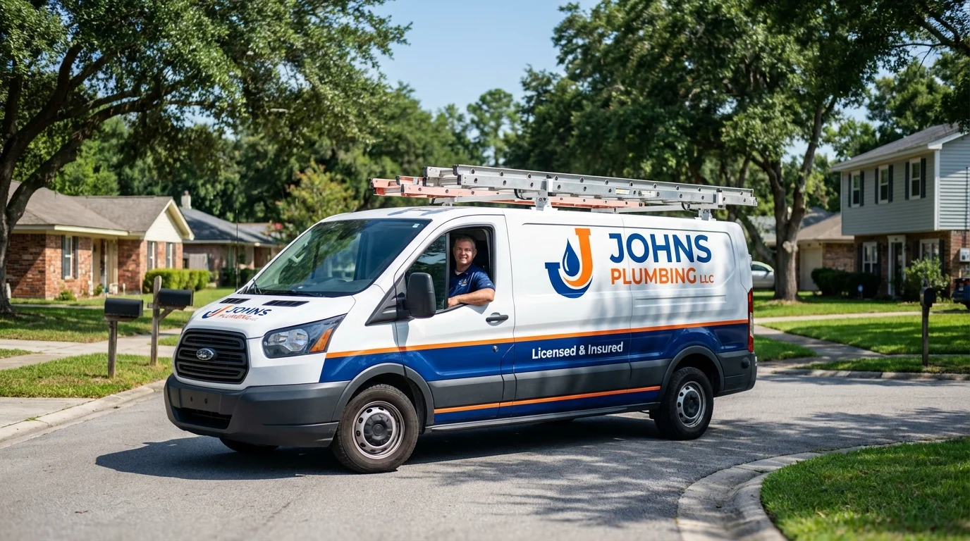 Johns Plumbing LLC service van in Fort Leonard Wood, MO