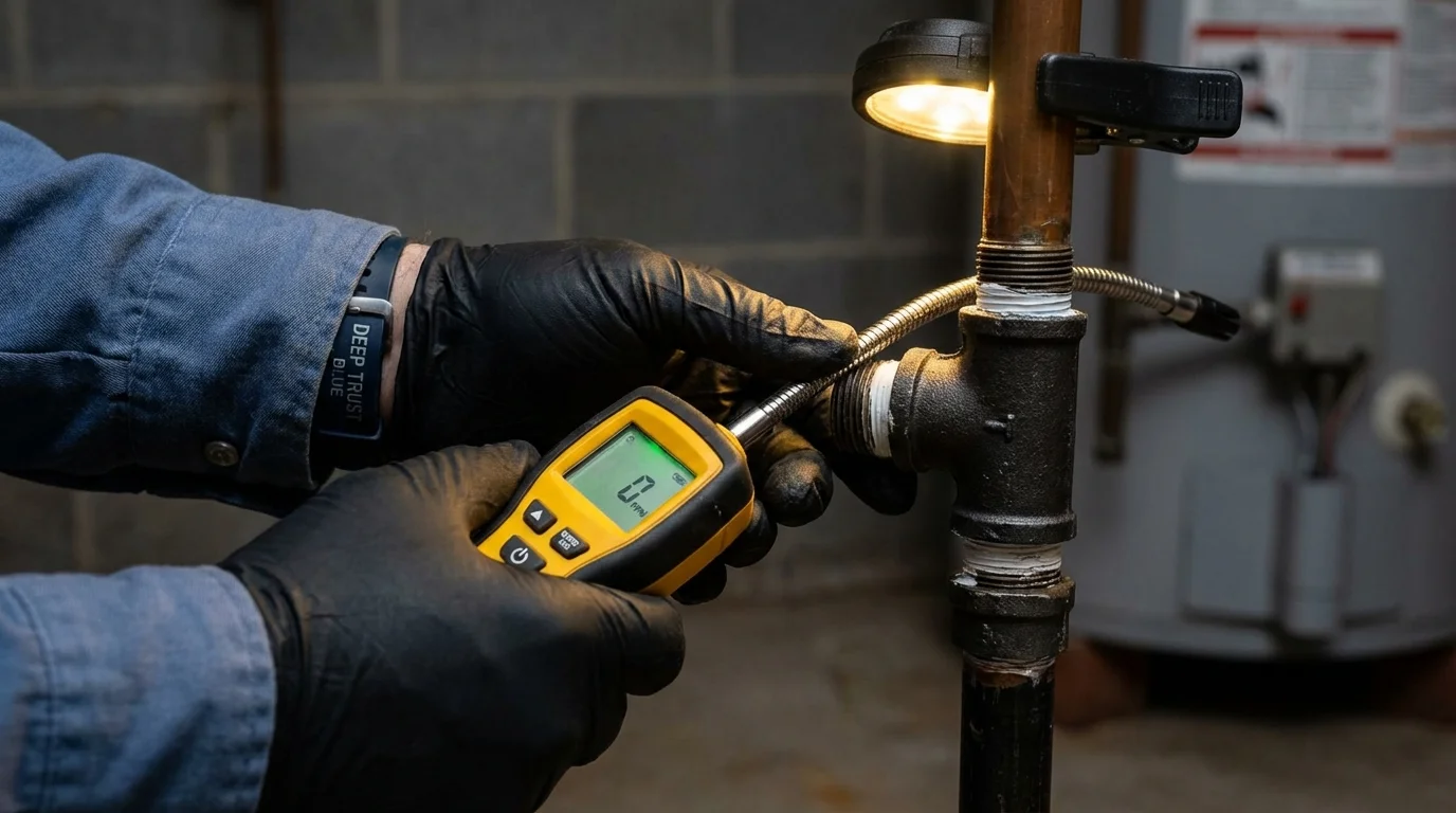 Gas leak detection with electronic sniffer by Johns Plumbing LLC in Fort Leonard Wood